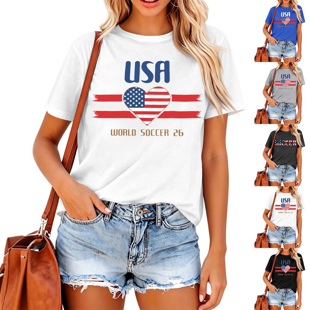Women's Casual Letter Print Short Sleeve T-Shirt for Everyday Wear