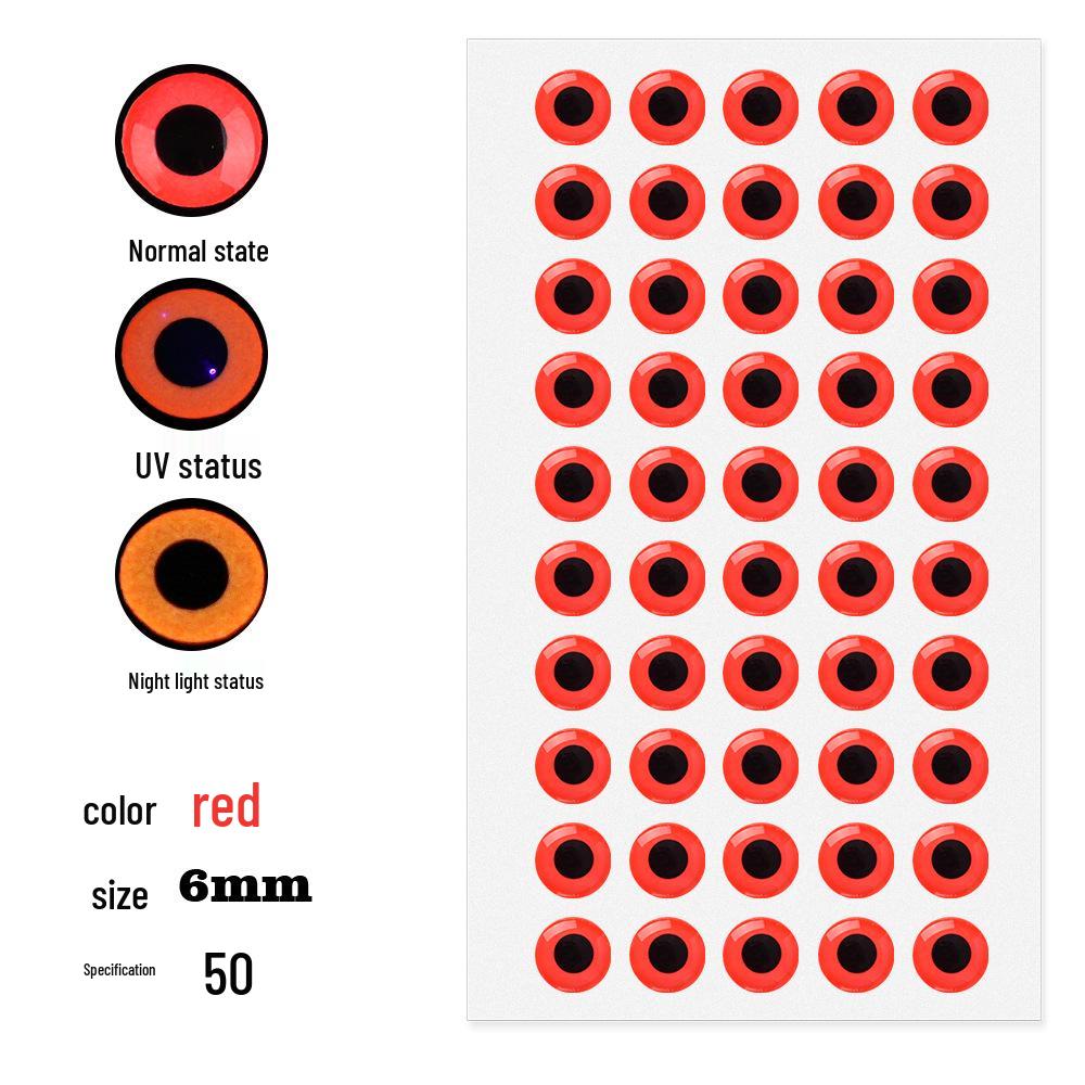 50-Pack 3D Luminous Bionic Fish Eyes for Fly Fishing and Fly Tying