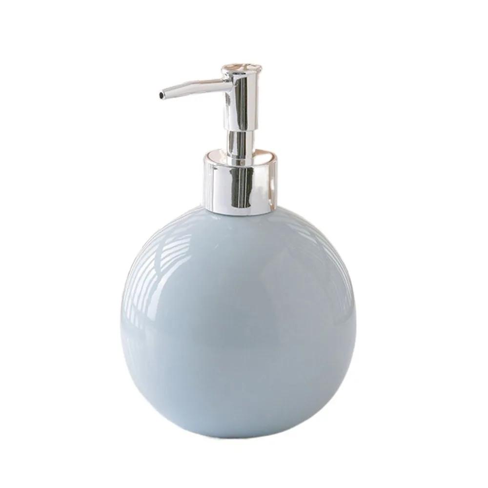 Portable Ceramic Hand Soap Bottle Refillable Reusable Hand Sanitizer Dispenser Round Leakproof Liquid Soap Container Bathroom