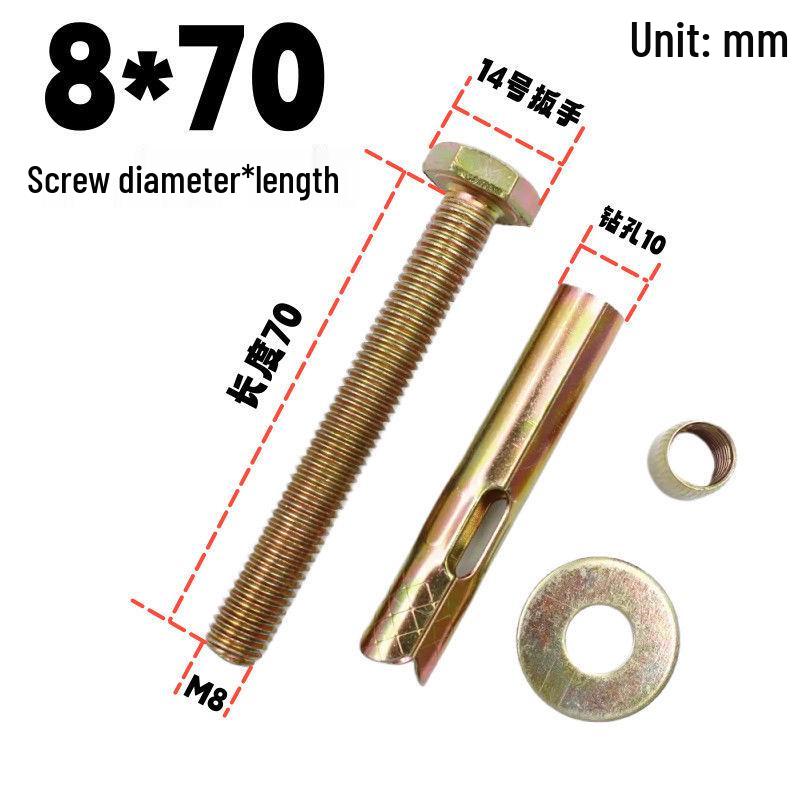 Hex Bolt Floor Expansion Screw for Clothing Rack and Security Door Railings