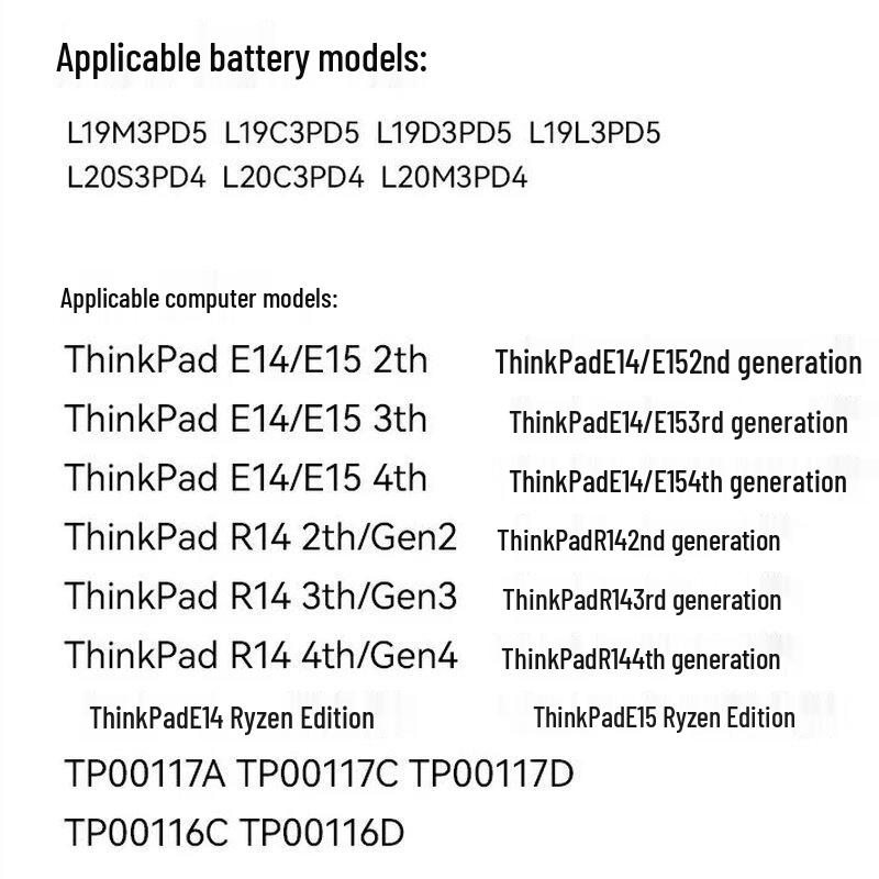 llano L19M3PD5 Laptop Battery for Lenovo ThinkPad E14/E15/R14 Gen2-4