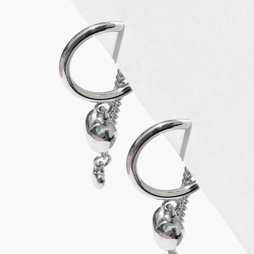 Rush Off Love Me Heart Ring Earring / Love Me Heart Ring Earrings (Silver Post)