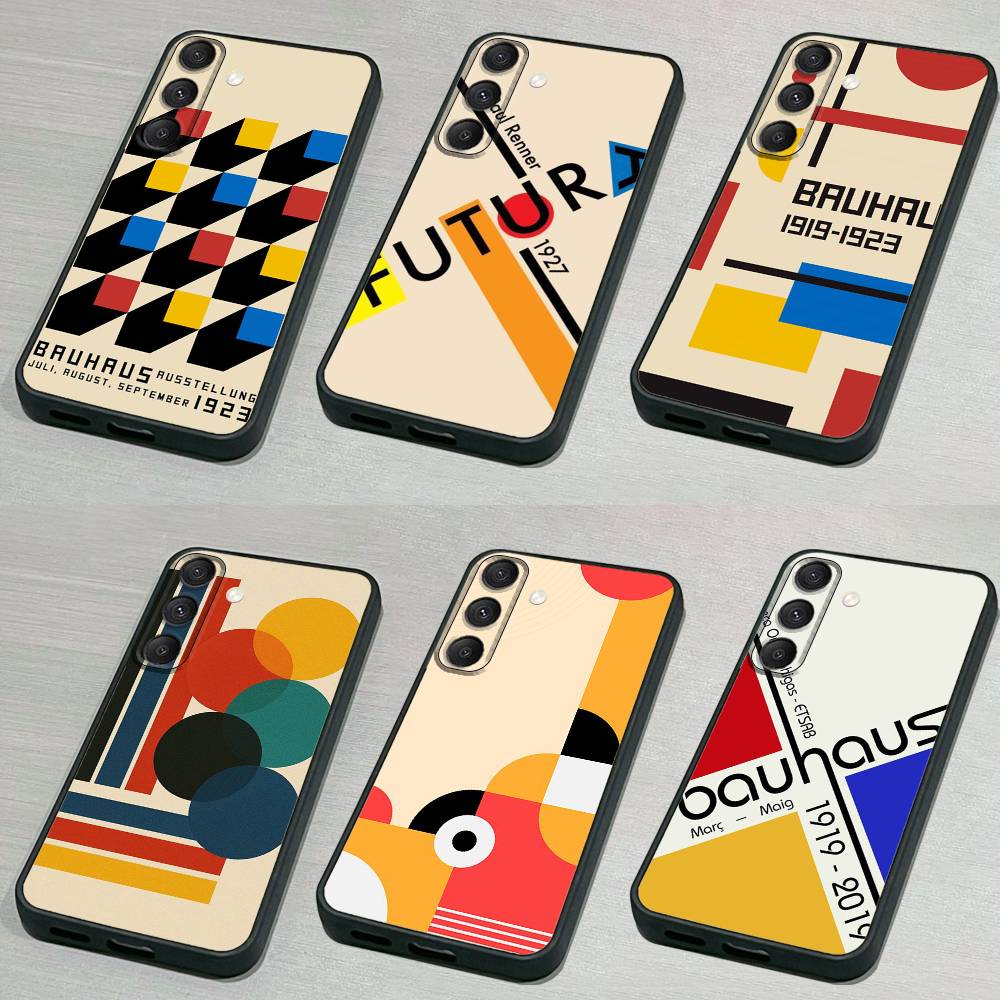 G-Geometric B-Bauhaus art Phone Case For Samsung S 25,24,23,22,30,21,10,9,Ultra,Plus,Lite,FE,4,5G Black Soft Case
