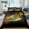 Crocodile Duvet Cover Set Wild Alligator Pattern Bedding Set Wildlife Style Comforter Cover Horror Animal Theme Twin Quilt Cover