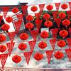 Outdoor Wedding Decor: Colorful Flag Lanterns & Courtyard Garlands
