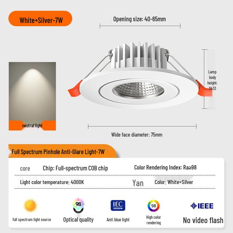 Downlight LED Mic 3W/5W, Gaură 4-6 cm, Spot COB pentru Living & Vitrină Vinuri