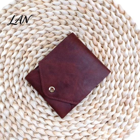 Jeans Pocket Wallet Slim Faux Leather Wallet, Retro Snap Button Bifold Durable Men Portable Card Holder for Women