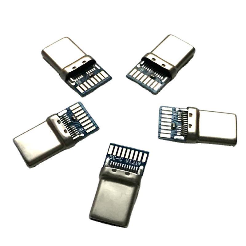 In-stock USB Type-C Male 3.1 Plug Solder Wire Connector with Board