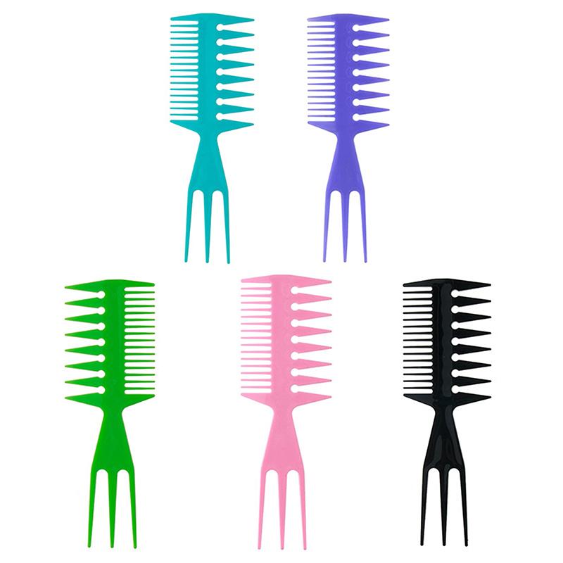 Professional Double Side Tooth Combs Fish Bone Shape Hair Brush Barber Hair Dyeing Cutting Coloring Brush Man Hairstyling Tool