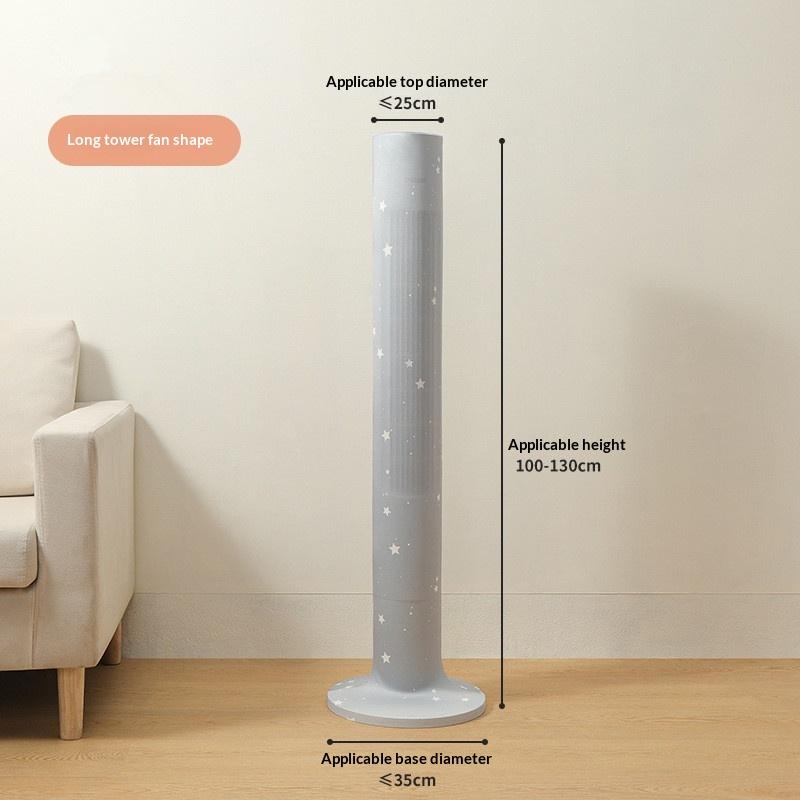 Universal Full-Coverage Dust Cover For Floor Tower Fan Protecting Circulating Electric Fan Gray Protective Sleeve Against Dust+