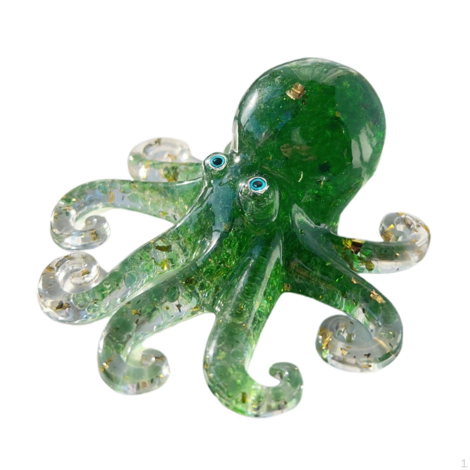 

Octopus Figurine Novelty Collectible Animal Statue for Cabinet Bedroom Shelf green