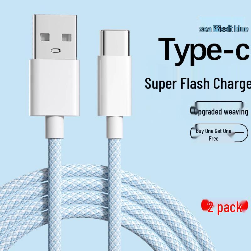 6A Fast Charge USB Type-C Cable for Huawei, Xiaomi, Redmi, Vivo, Honor
