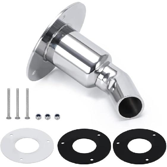 PTNHZ 24Mm/0.94" 316 Stainless Steel Thru Hull Exhaust Skin Part Of Air Diesel Heater For Diesel Parking Heaters For Boat Marine Car Truck (Angled)