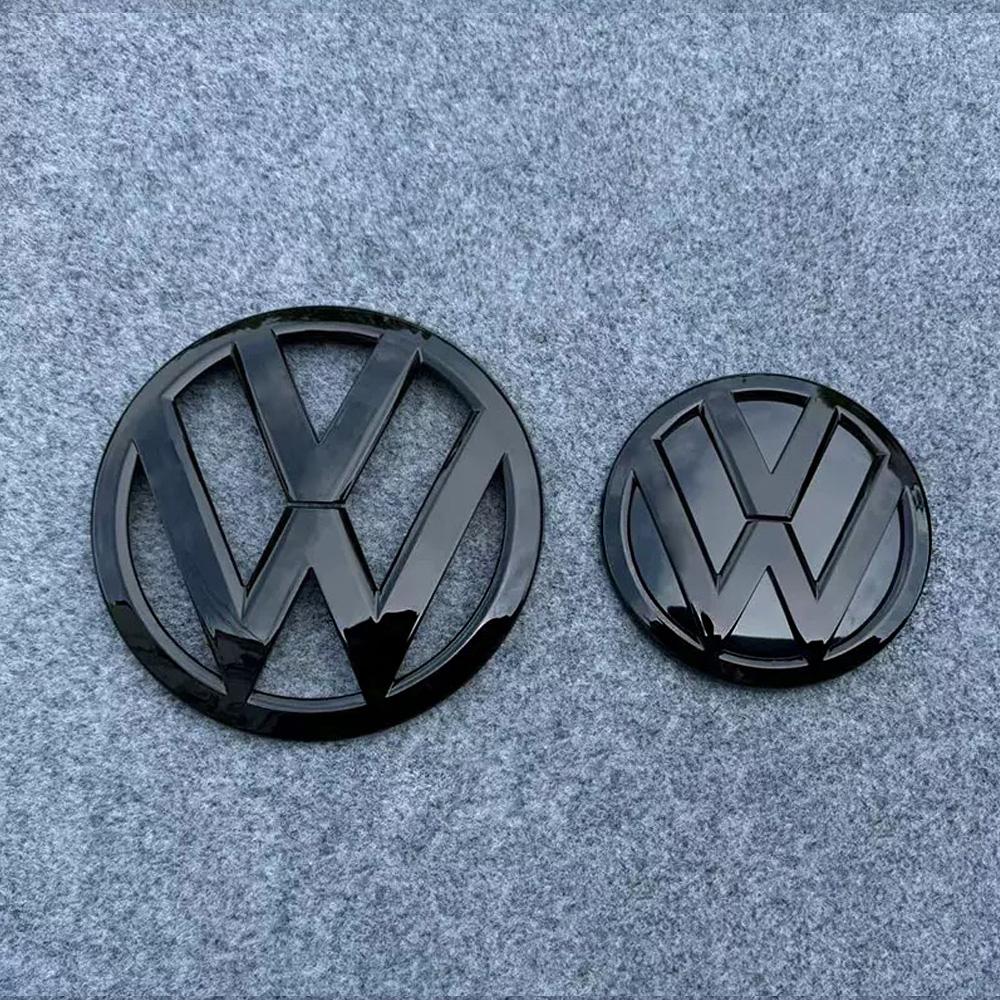 hijk1 Black car Front Grill Emblem Rear Trunk Badge Logo Golf 6 7 7.5 MK6 MK7 MK8 Polo 1set For Volkswagen VW Sticker Accessories
