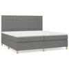 Maison Exclusive - Sommier à lattes de lit avec matelas Gris foncé 200x200cm Tissu