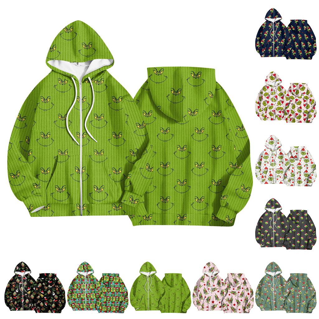 Women's Fashion Jacket Casual Printed Long-sleeved Hooded Cardigan Sweatshirts