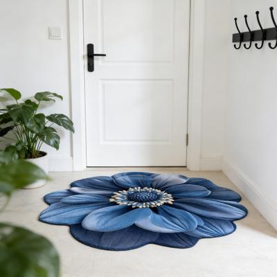 3D Visueel Bloementapijt Realistische Bloemen Vloermat Antislip Absorberend Badkamertapijt voor Slaapkamer Woonkamer Speelkamer Entree Decor