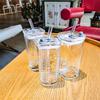 ZISIZ Glass Straw Cup with Handle