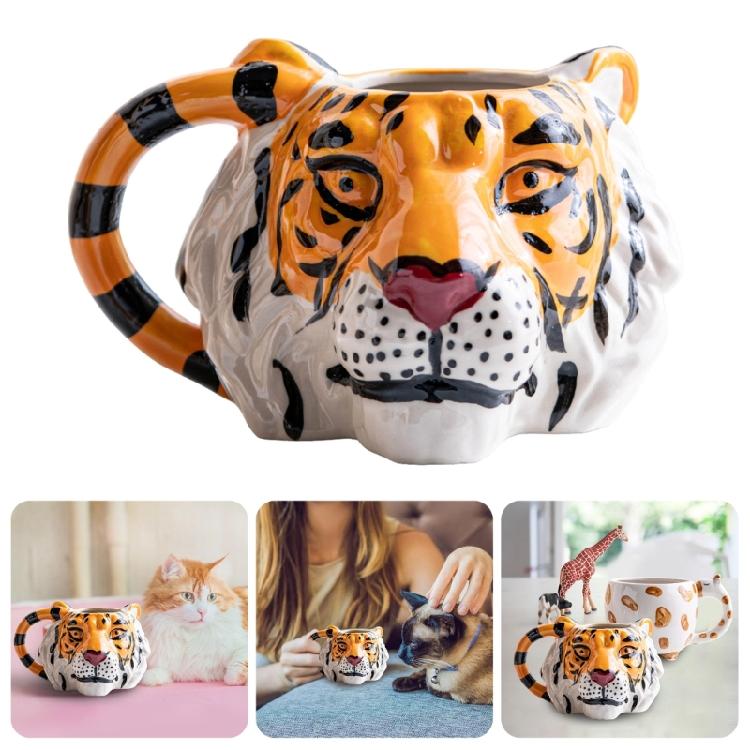 Delicate 3D Hand Painted Ceramic Mug Hand Painted Animal Ceramic Mug Convenient 3D Decoration for Kitchen and Cafe Use