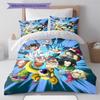 DBZ Patrón de Impulso Juego de Colcha Ropa de Cama Funda de Colcha Funda de Almohada Decoración del Hogar Regalo de Cumpleaños (1 * funda nórdica + 2 * fundas de almohada, sin núcleo)