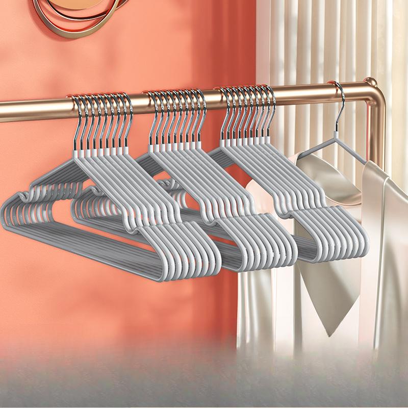 Anti-slip Plastic-coated Clothes Hanger Clothes Drying Rack Thickened Stainless Steel Clothes Support Seamless Clothes Hanging Rack