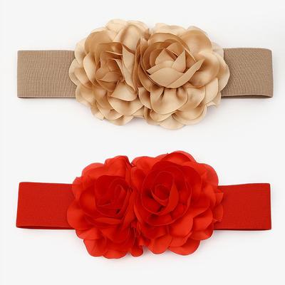 Strictly Selected Autumn And Winter Women'S Flower Waist Seal Ethnic Style Decorative Clothing Elastic Elastic Woven Belt