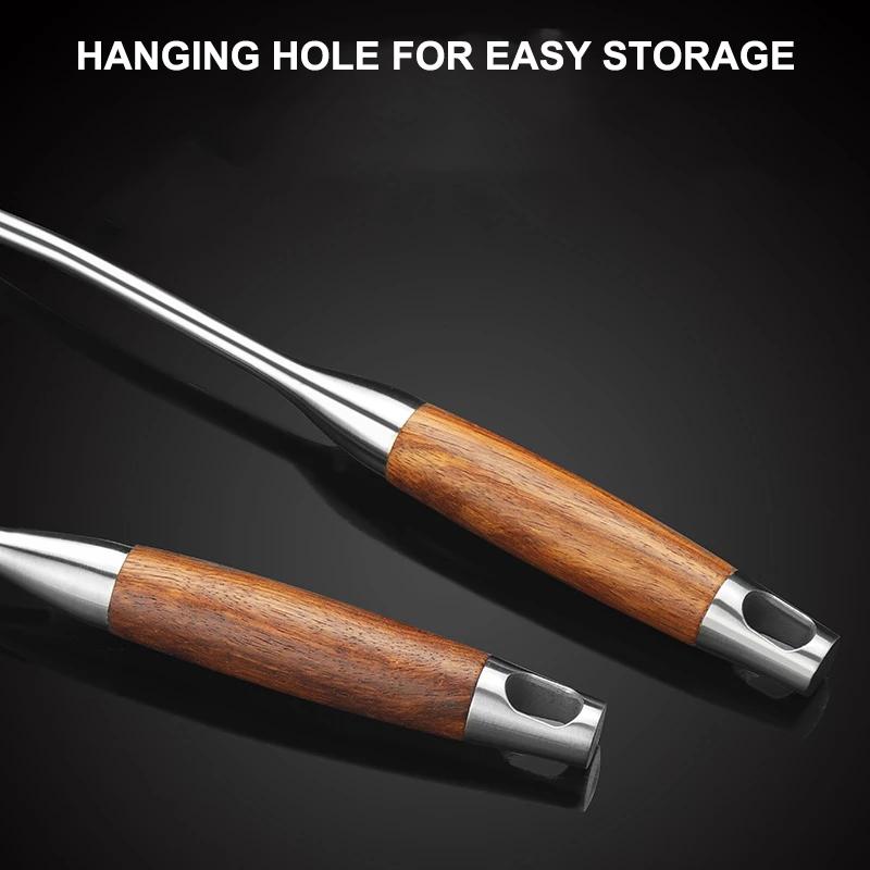 304 Edelstahl Spinnen-Schaumlöffel für Kochen und Frittieren, Draht-Nudelsieb mit Holzgriff - Küchenutensilien