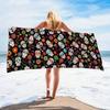 Exotischer Blumendruck Weiches Mikrofaser-Badetuch Groß Wasserabsorbierend Für Strand und Surfen
