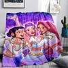 1PC Kpop Demon Hunters Print Flannel Blanket, High Quality All Seasons, Home Decor, Warmth and Comfort, Perfect for Christmas Gifts