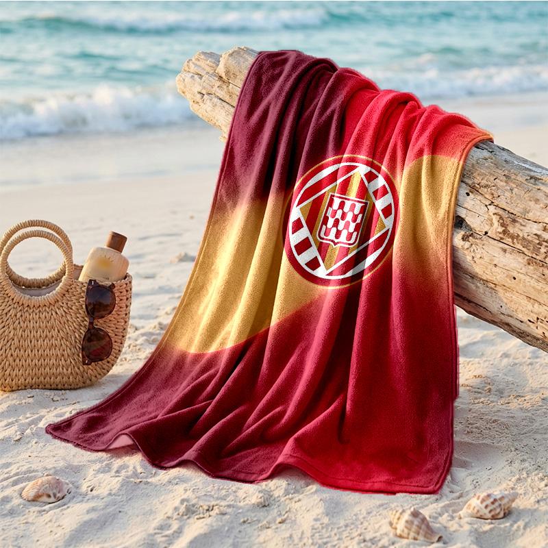 Girona FC Print Microfiber Beach Towel Quick Dry Absorbent Large Towel For Beach Swimming Travel