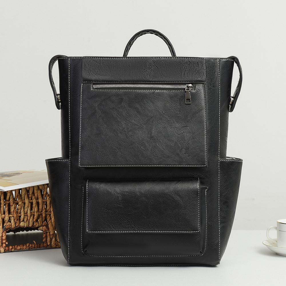 Damen Rucksack aus weichem Leder mit großem Fassungsvermögen, Business-Reisetasche