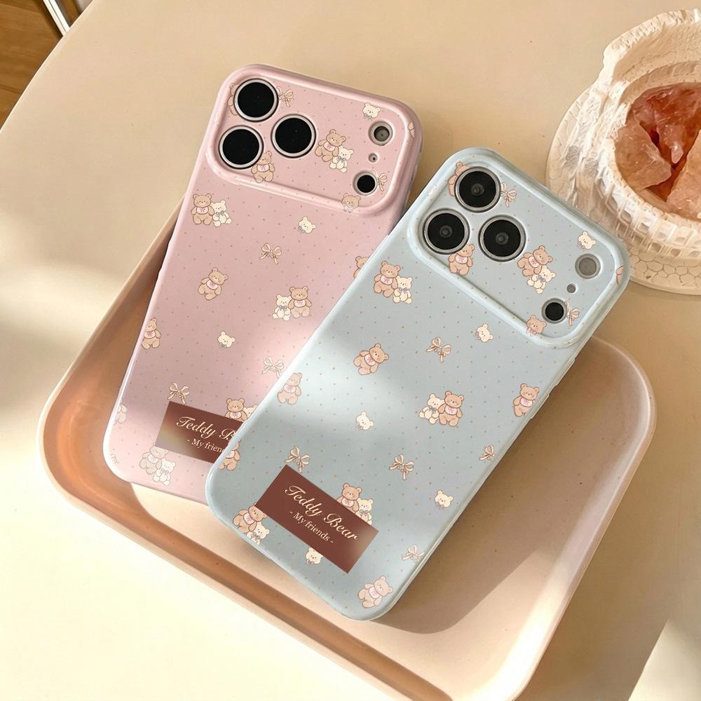 Applicable To Apple 17PROMAX Soft Cute Bear Mobile Phone Case Apple 16/15 Cute 14/13 Soft Case 12 Generation