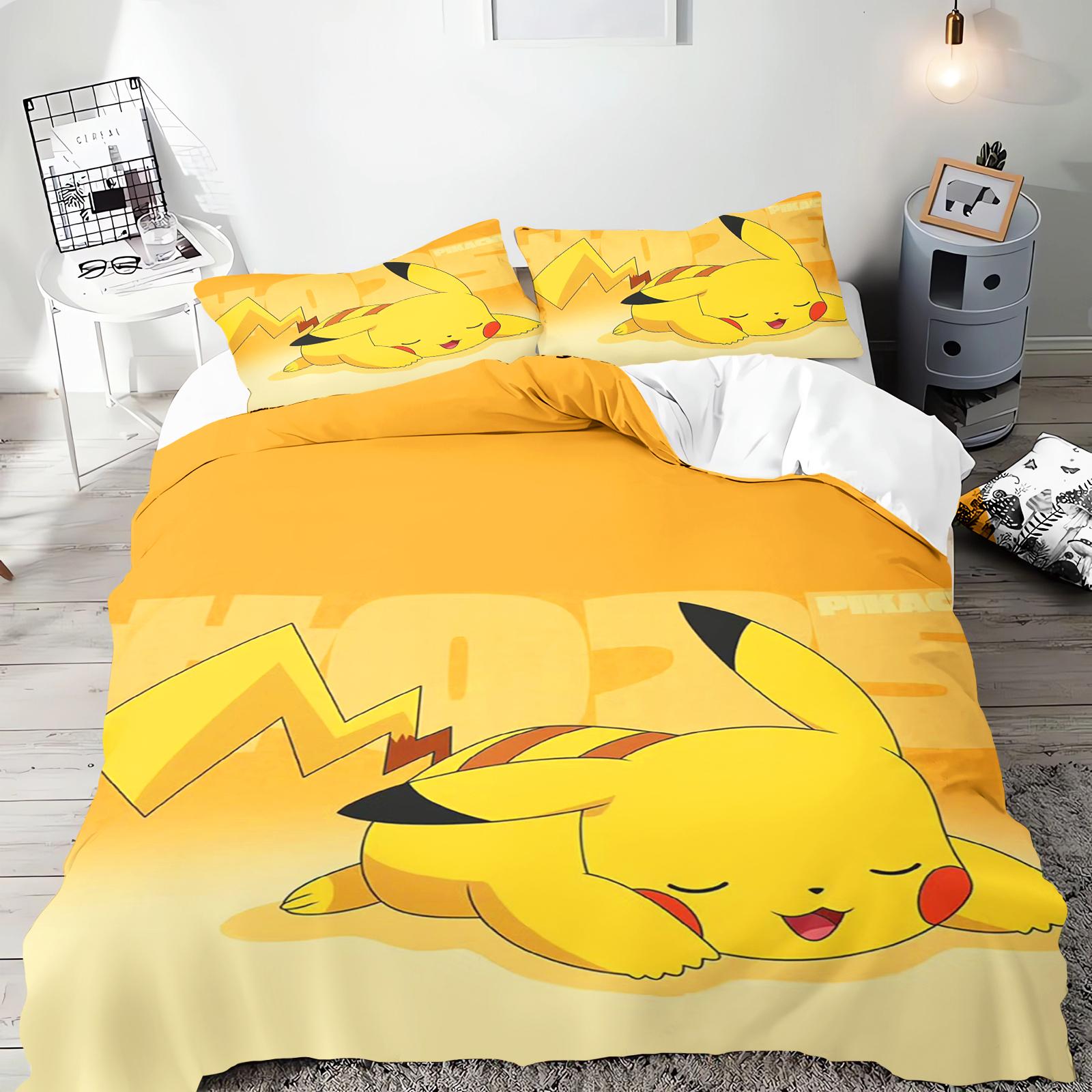 

Pokémon Anime Duvet Cover Set Comforte Printed Cartoon Twin Size Bedding Sets Christmas Gifts 3-piece AU Single(140*210cm)3pcs
