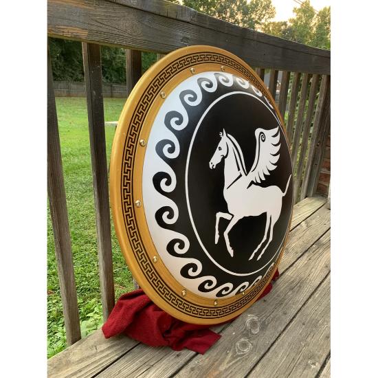 Medieval Armor Horse Authentic Ancient Greek Hoplite 24" Shield Black