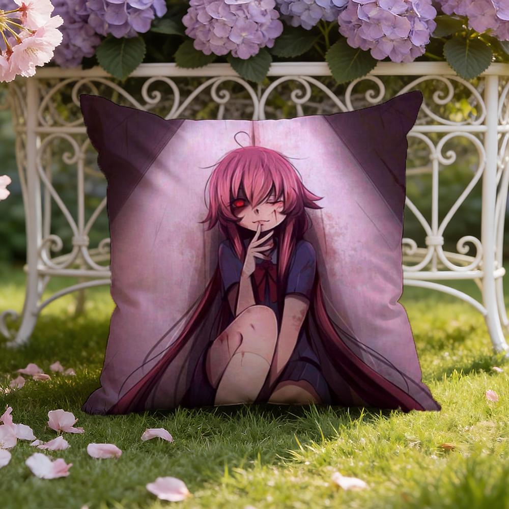 M-Mirai N-Nikki Cushion Cover Home & Car Dual-Scene Pillow Cover: Reversible for Premium Comfort