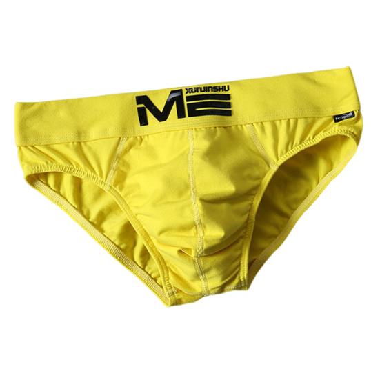 

Сексуальные мужские трусы, 3D U-образная сумка, супер космические функциональные трусики с широким эластичным поясом, нижнее белье с низкой посадкой и буквенным принтом M жёлтый