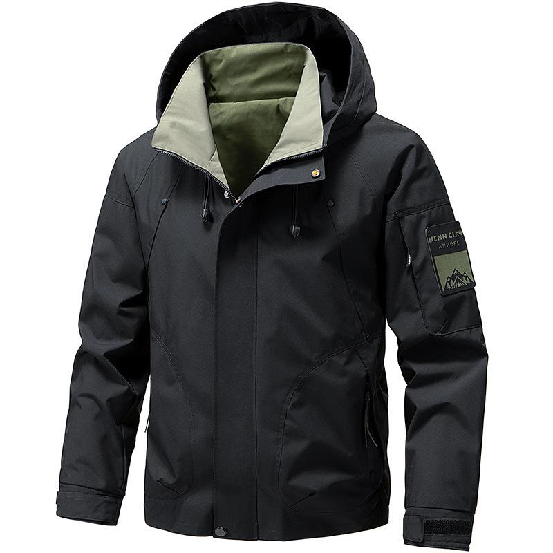 Men's Trendy Hooded Workwear Jacket - Versatile Spring Windbreaker Coat