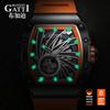 BONEST GATTI BG9902 Phantom Speed Automatic Skeleton Mechanical Watch Stainless Steel Case Rubber Strap Wristwatch for Men