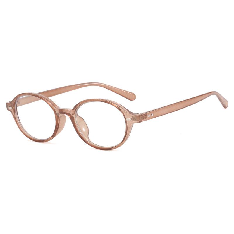 Women's Student Commuter Travel Glasses Anti-Blue Light Fashion Personality Retro Artistic Classic Oval Plain Glasses