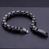 Solid Black Stainless Steel Men Bracelet Vintage Jewelry 9MM Wide Chain Link Friendship Men's Bracelets & Bangles for Gifts