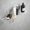 Acrylic Bathroom Shelf Brushed Gold/Black Wall Mounted Shower Rack Bathroom Hardware Dresser Storage Rack With Hook 50cm