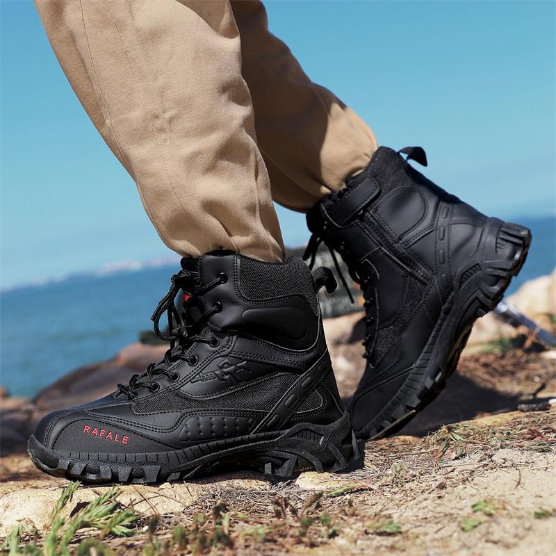 Stivali Tattici Militari da Uomo Taglie Forti 39-46 Forze Speciali Taglio Alto Esercito Combattimento nel Deserto Colore Sabbia Pelle Scarpe da Lavoro