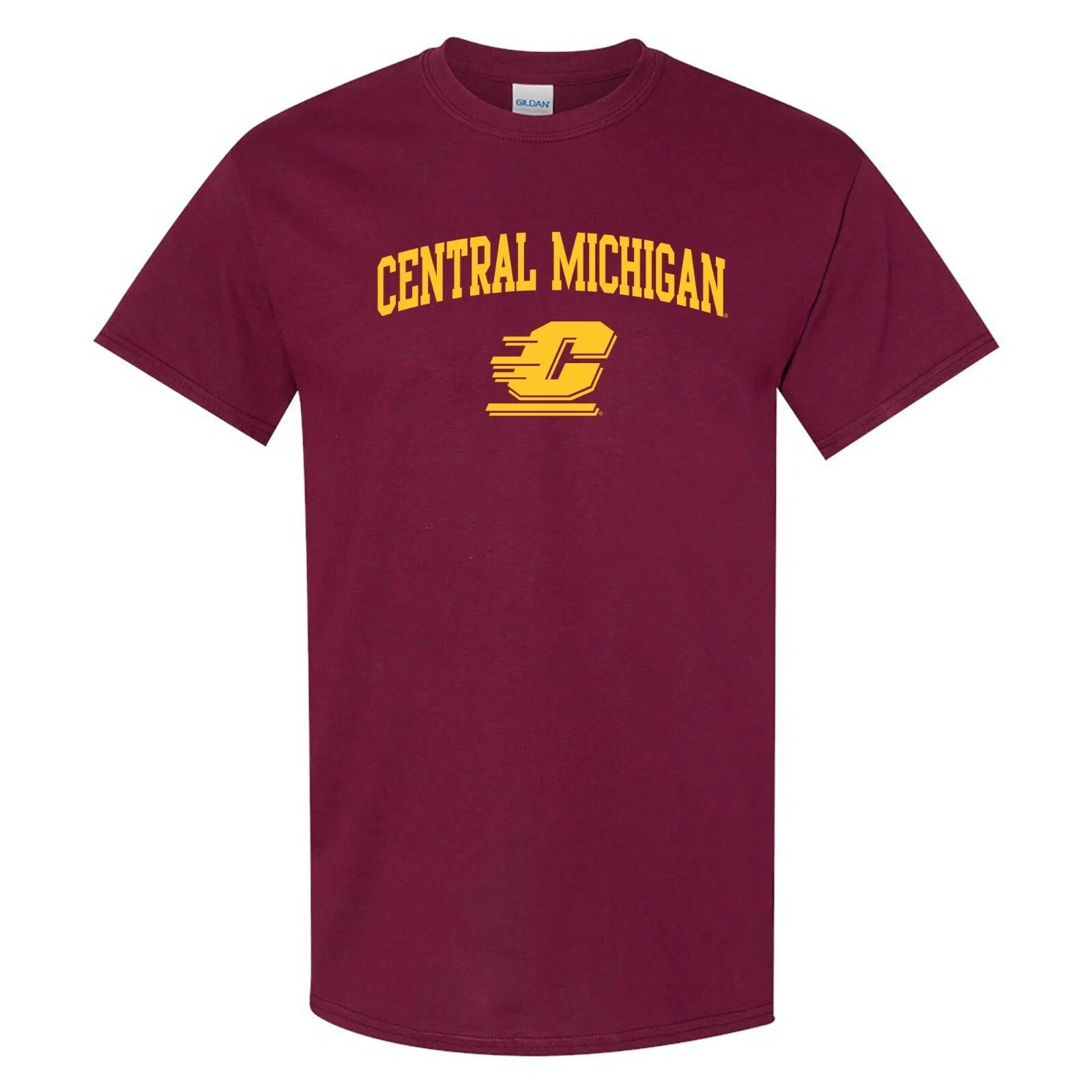 Central Michigan Chippewas Arch Logo Licensed Unisex T-Shirt - Maroon 4XL