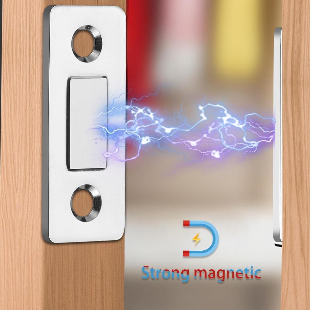 Ultra-Thin Magnetic Door Catch Self Adhesive Drawer Latch Metal Magnet Latches Cupboard Cabinet Door Closed Catches with Screw