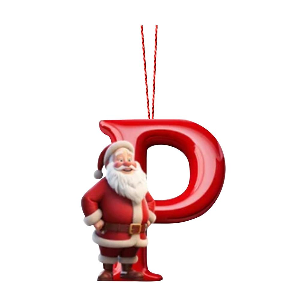 2D 26 Letter Christmas Ornaments Acrylic Flat Christmas Tree Home Decorations Ornaments