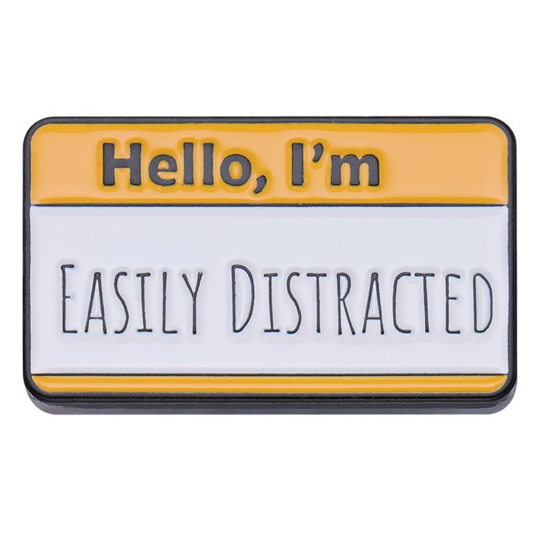 HELLO I'M AWESOME Enamel Pins Custom My Name Is Trouble Better Than You Brooch Lapel Badge Funny Dialog Box Slogan Jewelry