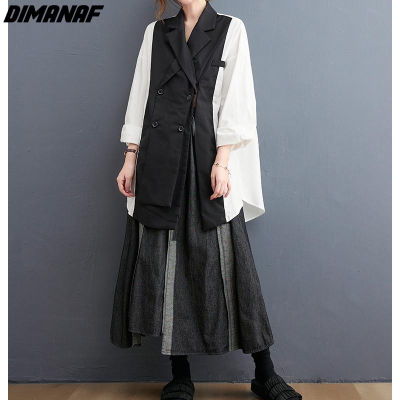 DIMANAF Plus Size Women Floral Linen Skirts Female Elastic Basic High Fashion Japanese Dress