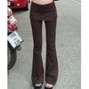 Retro American Two-Piece Slit Flare Skirt Pants - Women's Slimming Elastic Long Pants (Spring 2025)