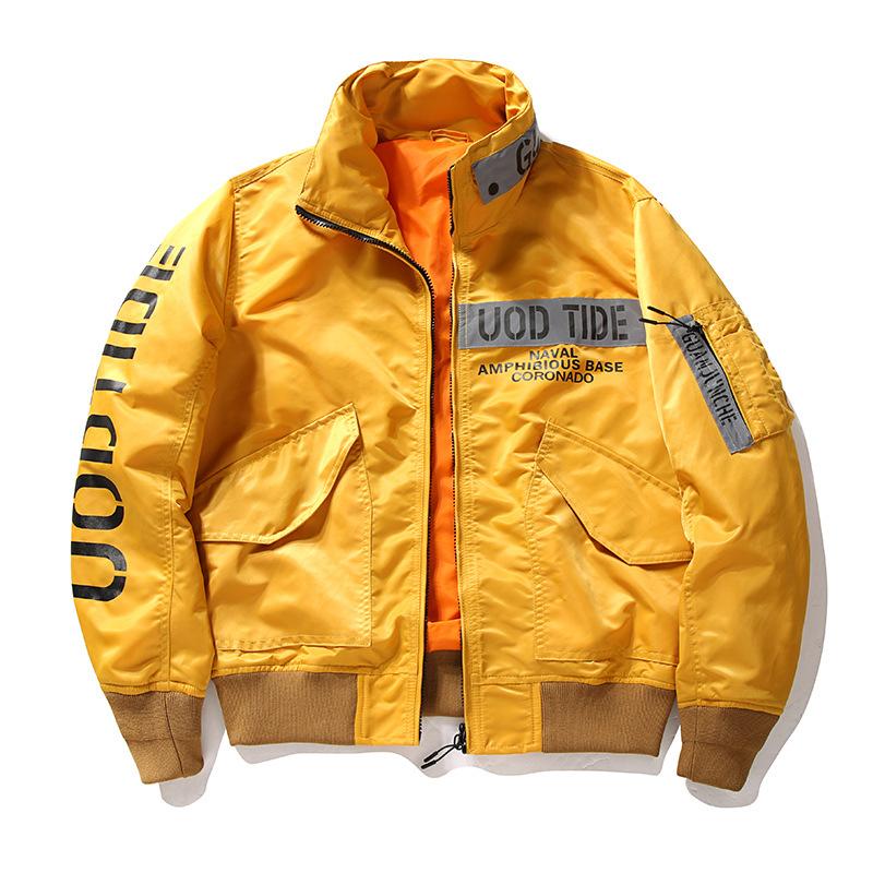 New men's casual large size loose jacket Korean style work wear men's jacket trendy men's flight suit