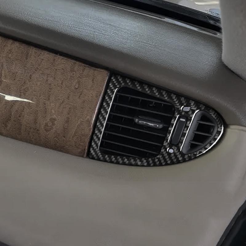 Real Carbon Fiber Car Accessories Dashboard Air Vent Decorative Trim Cover Soft Sticker For Jaguar X-TYPE X400 2001-2009